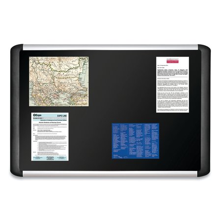 Mastervision 48x72" Fabric Bulletin Board, Black MVI270301